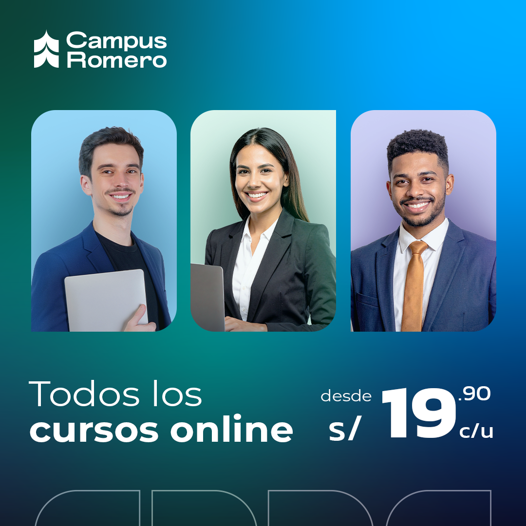 Campus Romero Facebook ad: Cursos 100% Online y a tu Ritmo