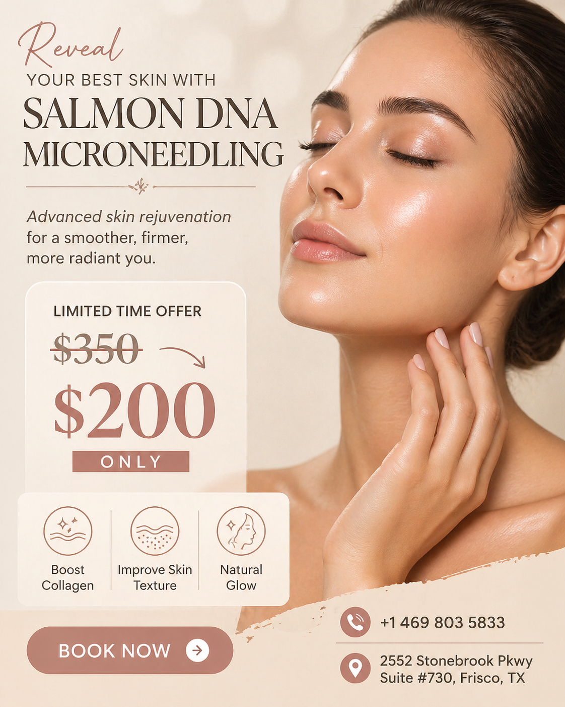 Maroc Hamam Spa Facebook ad: Before You Cover It Up. Erase It. $150 OFF Salmon DNA…