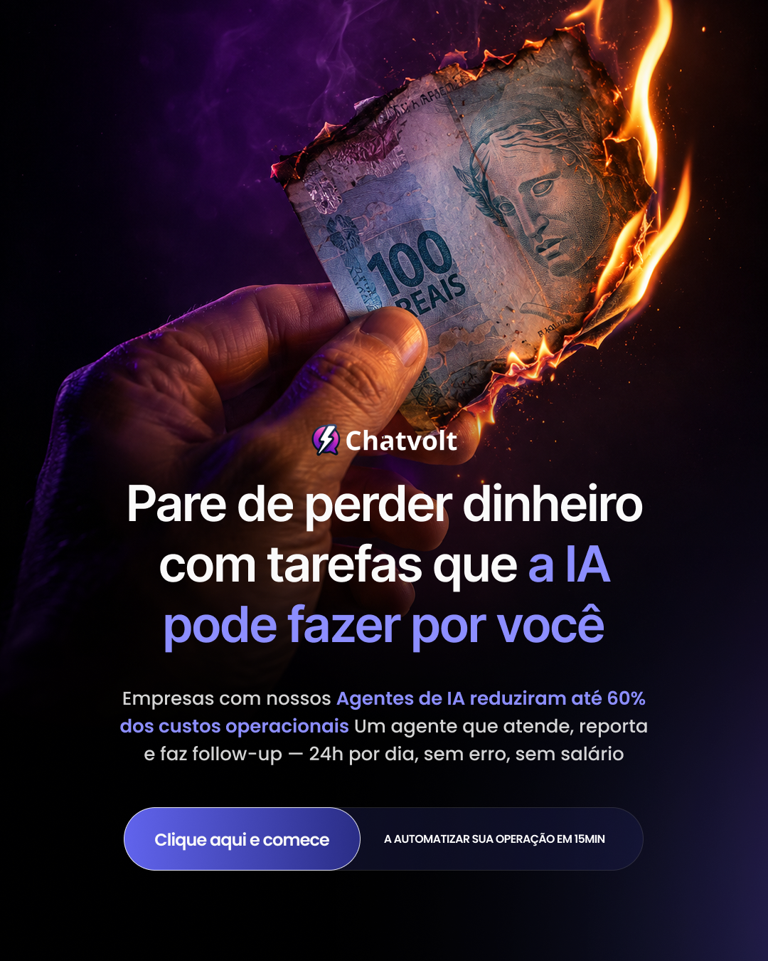 Chatvolt AI Facebook ad: Inteligência Artifical de atendimento