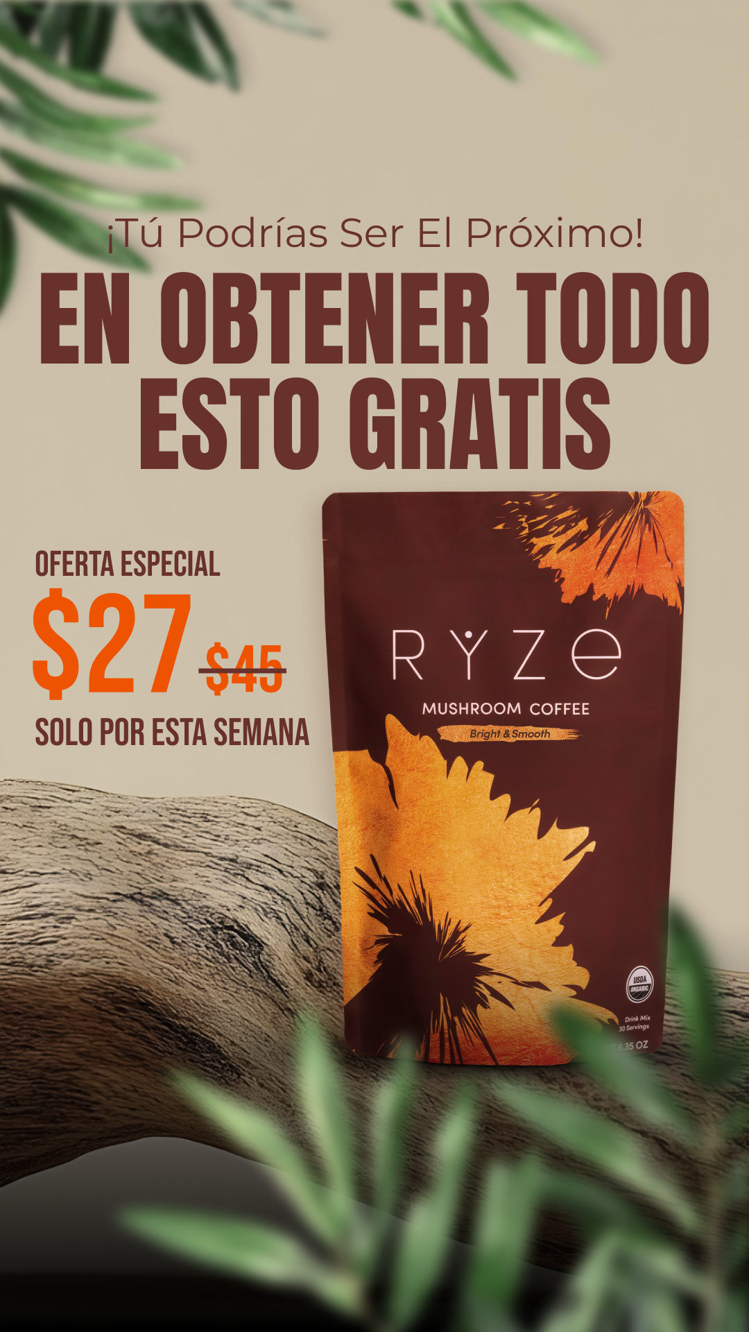 RYZE Superfoods Facebook ad