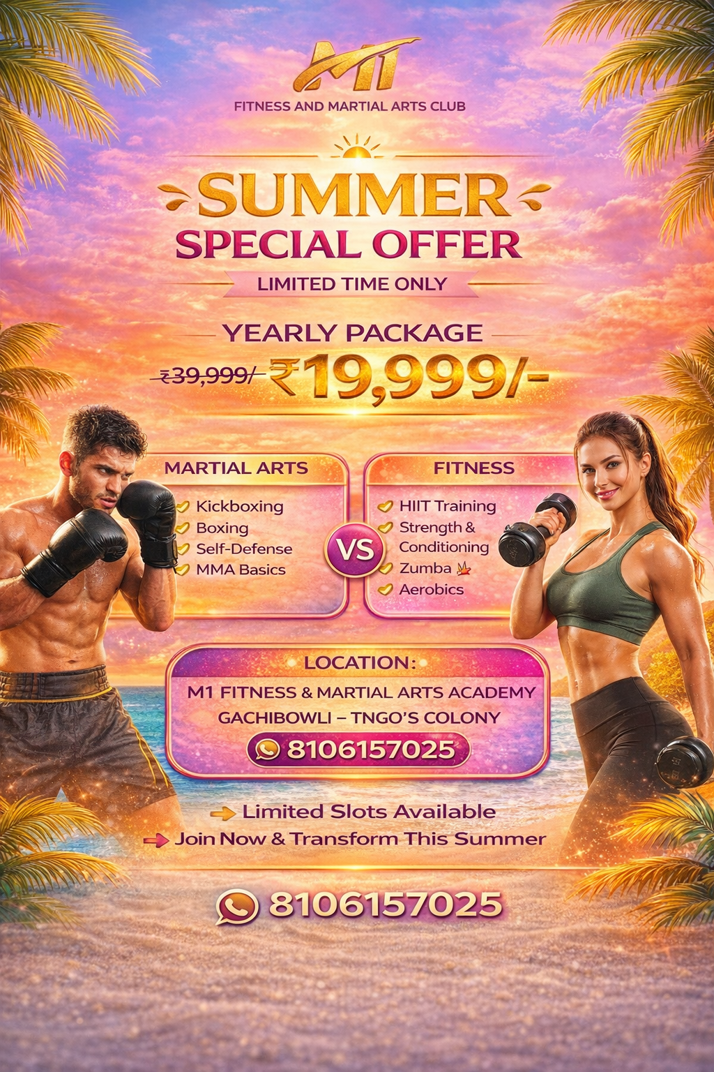M1 Fitness Facebook ad: Chat with us