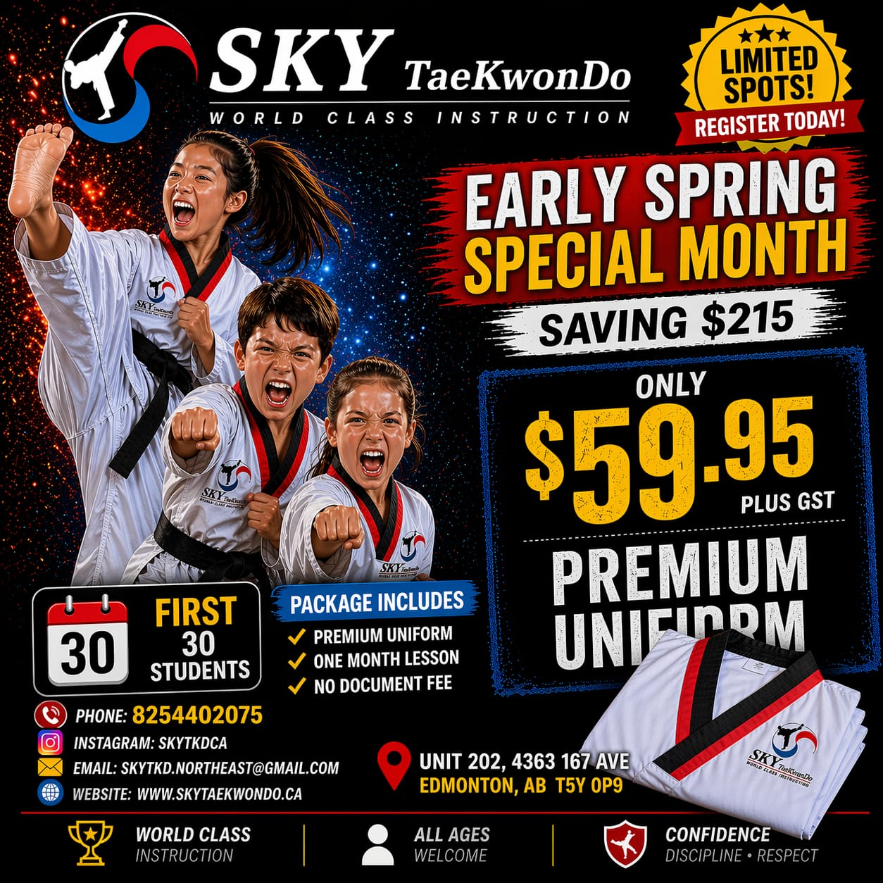 SKY Taekwondo Alberta Facebook ad