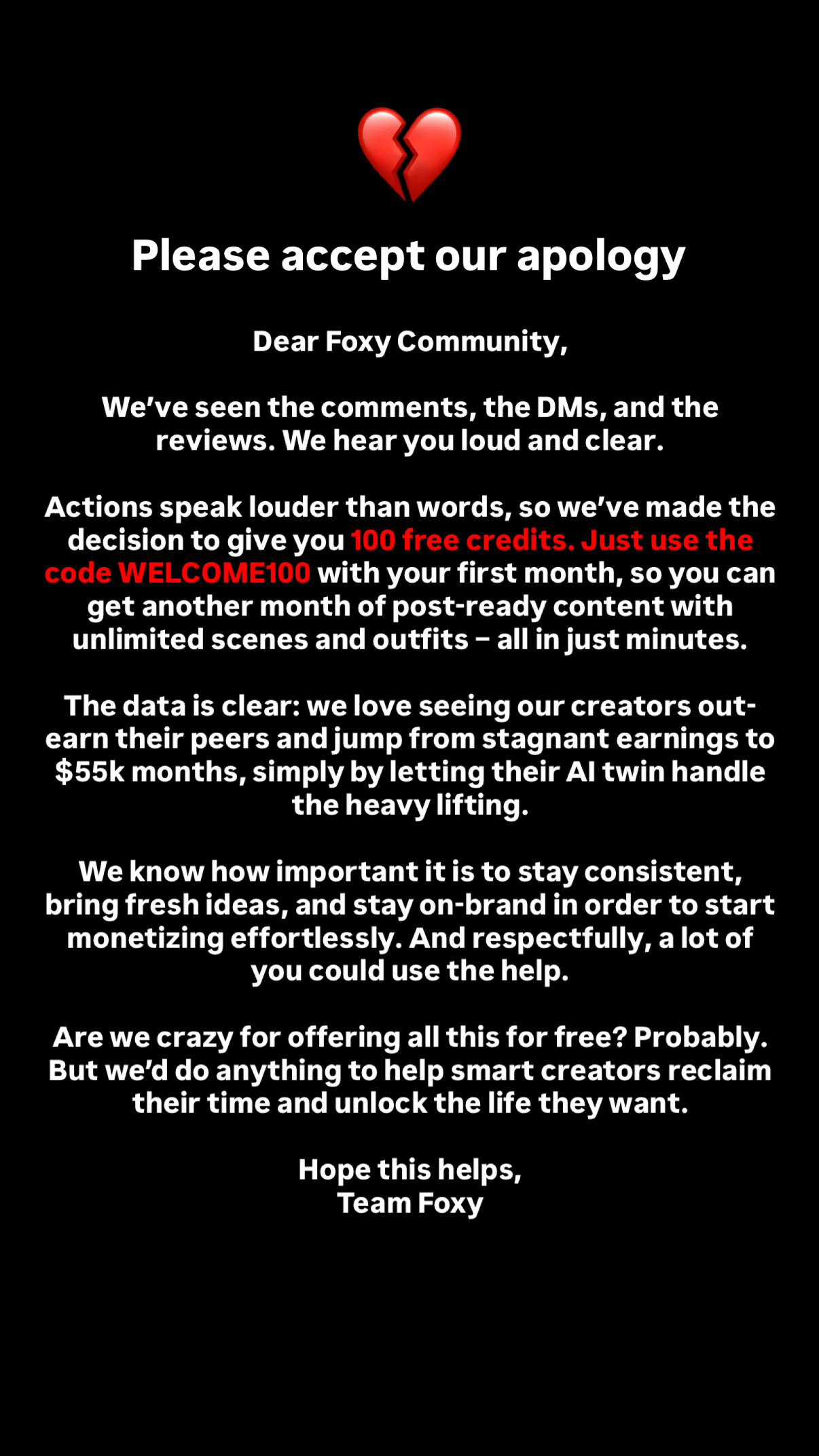 Foxy.ai Facebook ad