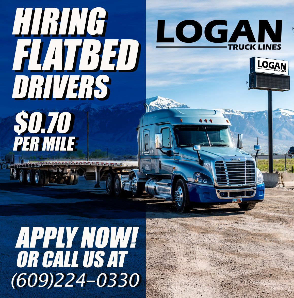 Logan Truck Lines Facebook ad: Your Trusted Partner in Reliable Freight Services.