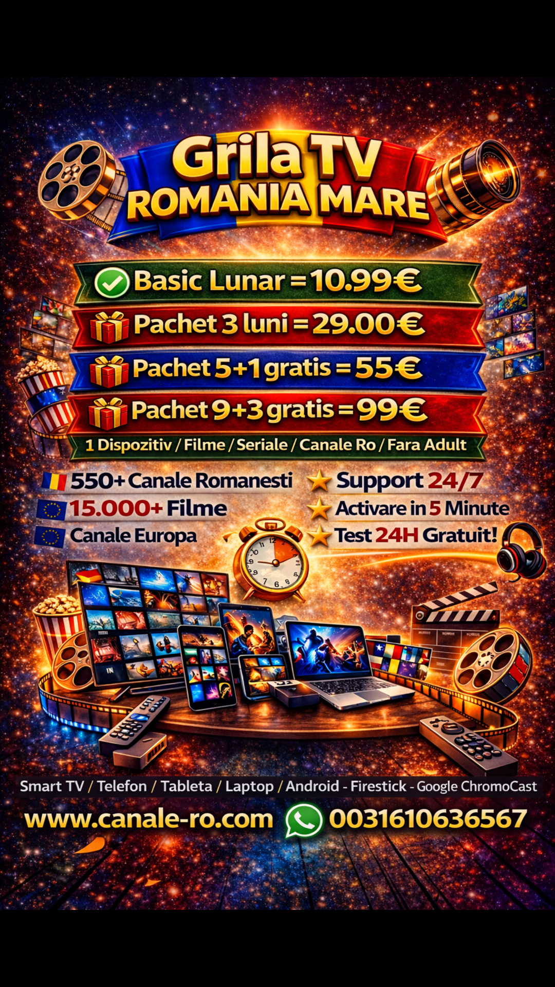 Romania Mare Grila TV Facebook ad from Mar 16, 2026