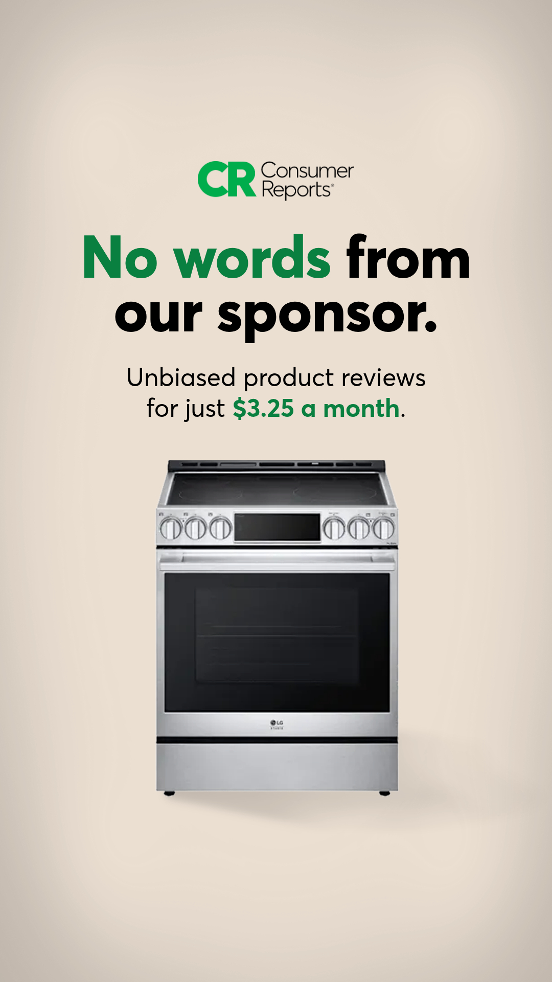 Consumer Reports Facebook ad