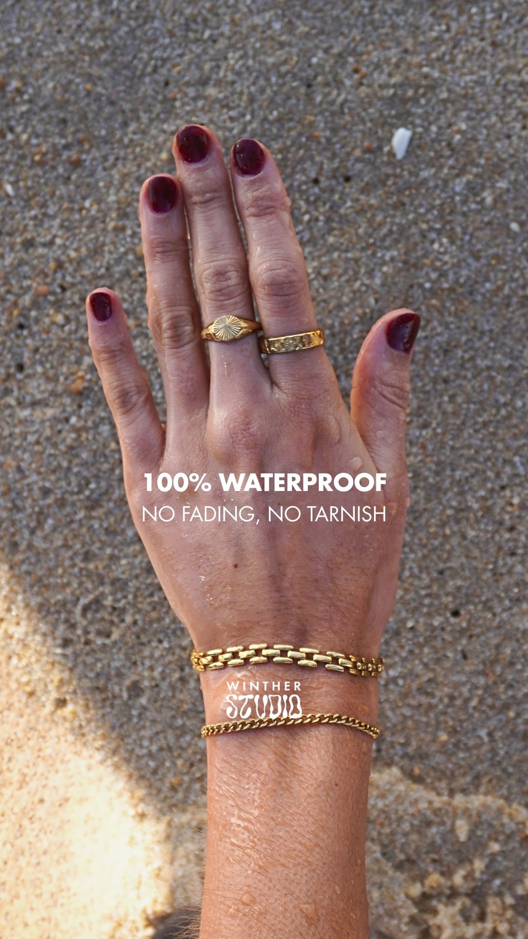 Winther Studio Facebook ad: Waterproof jewelry, your new favorites