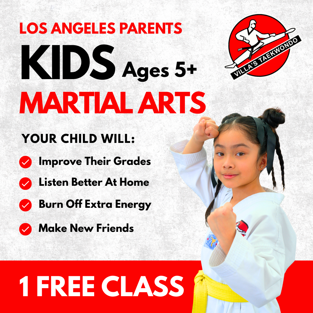 Villa’s Taekwondo Facebook ad: Kids Taekwondo (Ages 5+) | Free Trial Pass