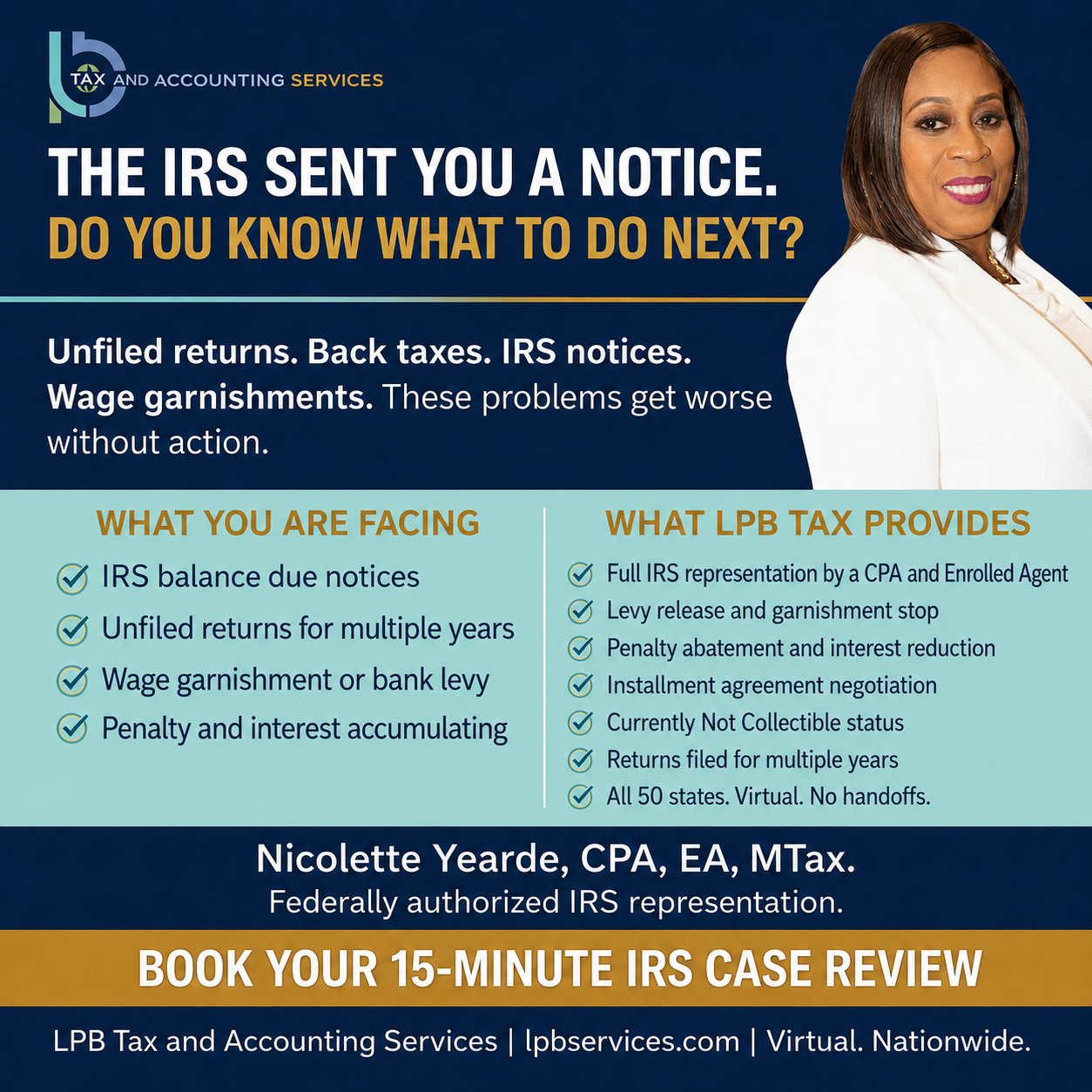 LPB Tax and Accounting Services Facebook ad: LPB Tax & Accounting Services