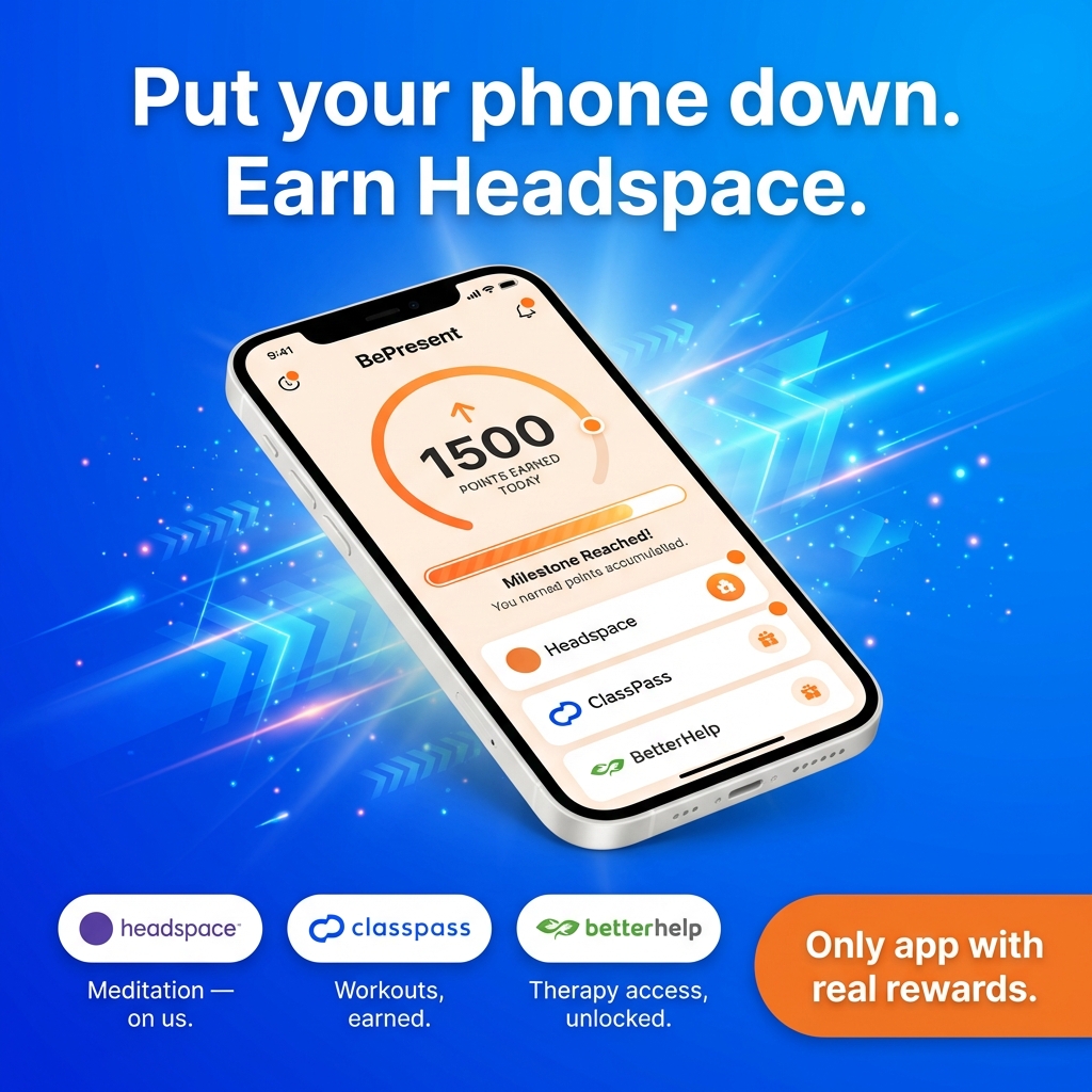 BePresent - Screen Time Control Facebook ad: Take Back Your Time