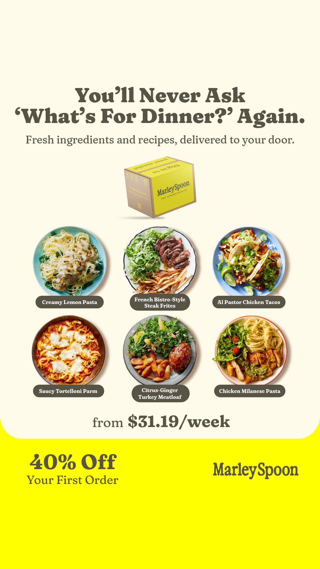 Marley Spoon Facebook ad