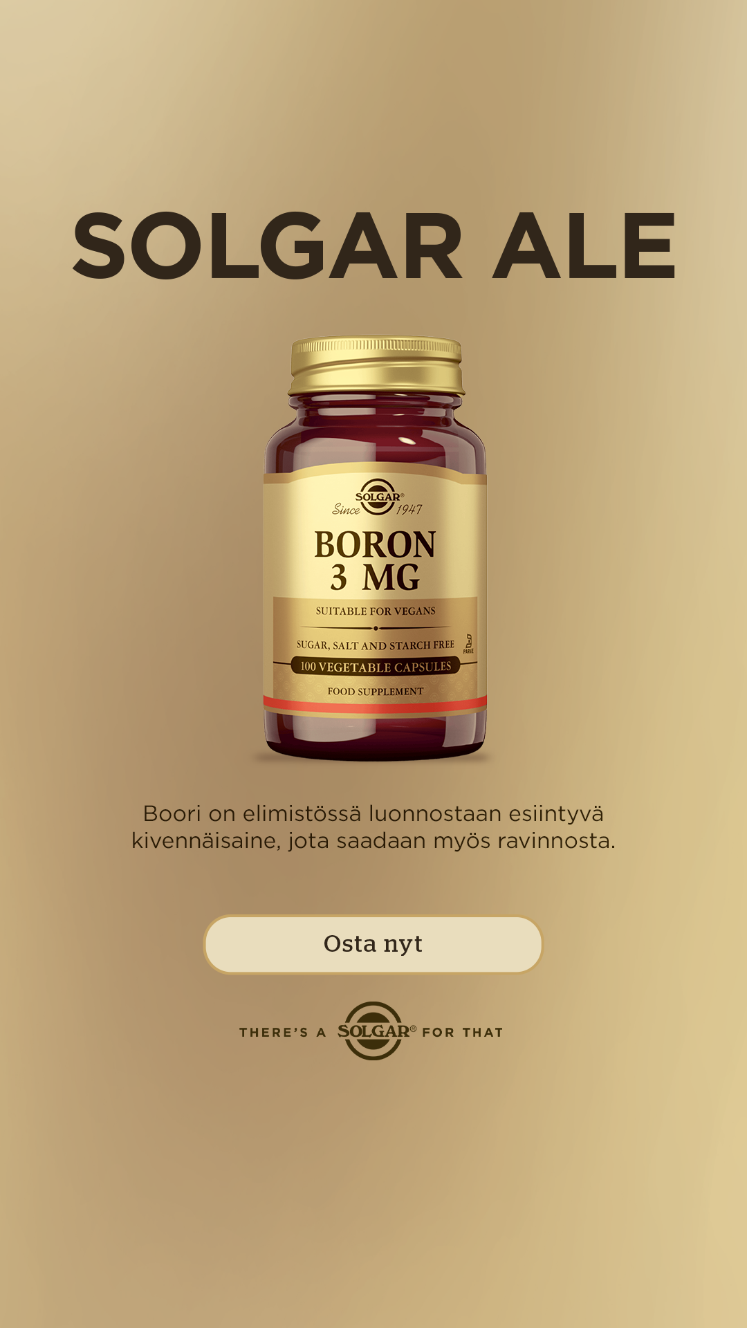 Solgar Suomi Facebook ad: Osta Aminopörssistä