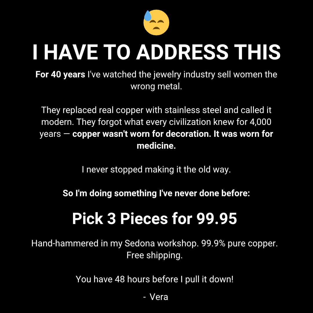 Vera’s Copper Jewelry Facebook ad