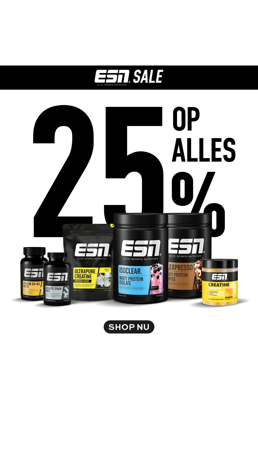 ESN Facebook ad: Favorieten -25%