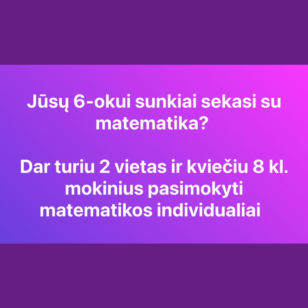 Matematikos korepetitorius Arnas Facebook ad: Išankstinė registracija