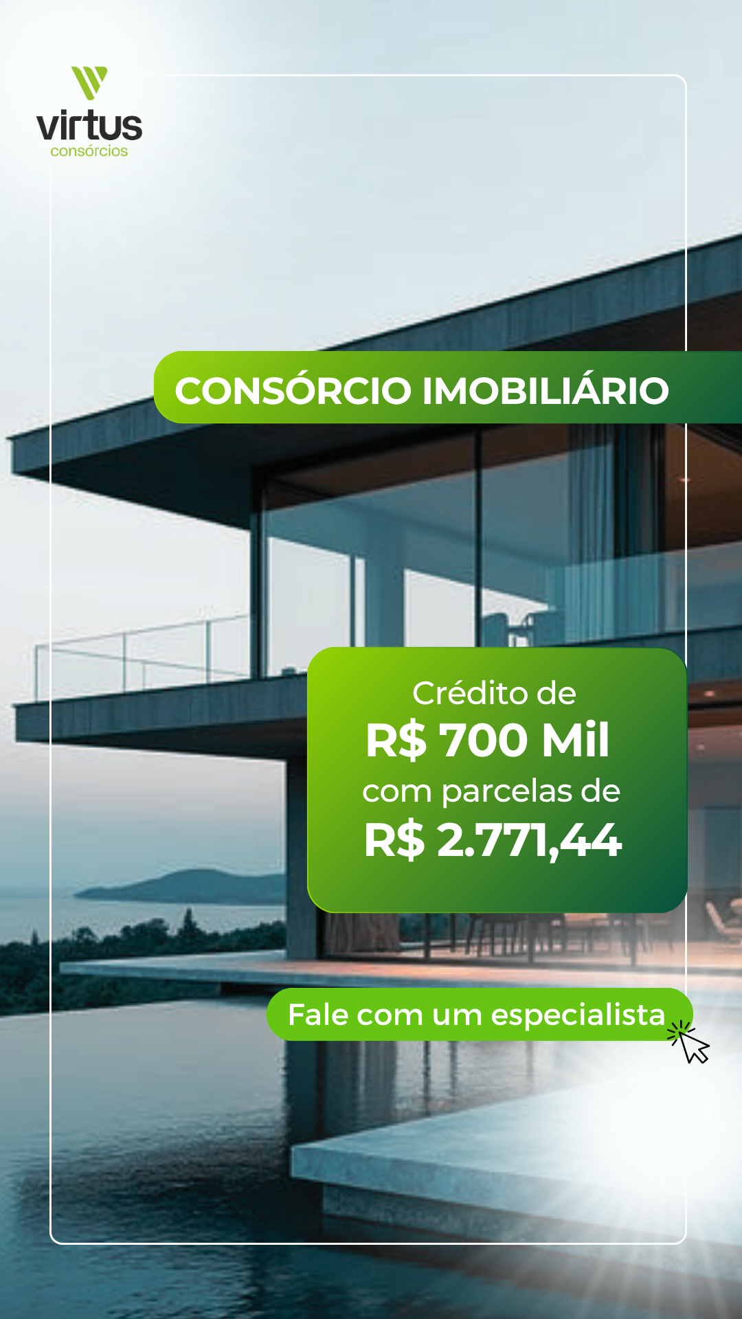 Virtus Consórcios Facebook ad from May 27, 2026