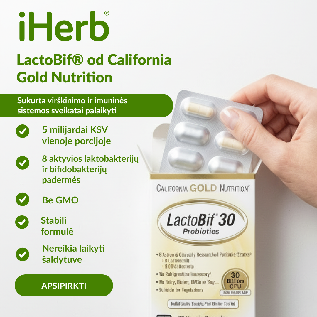 iHerb.com Facebook ad: Probiotikai jūsų kasdienybei