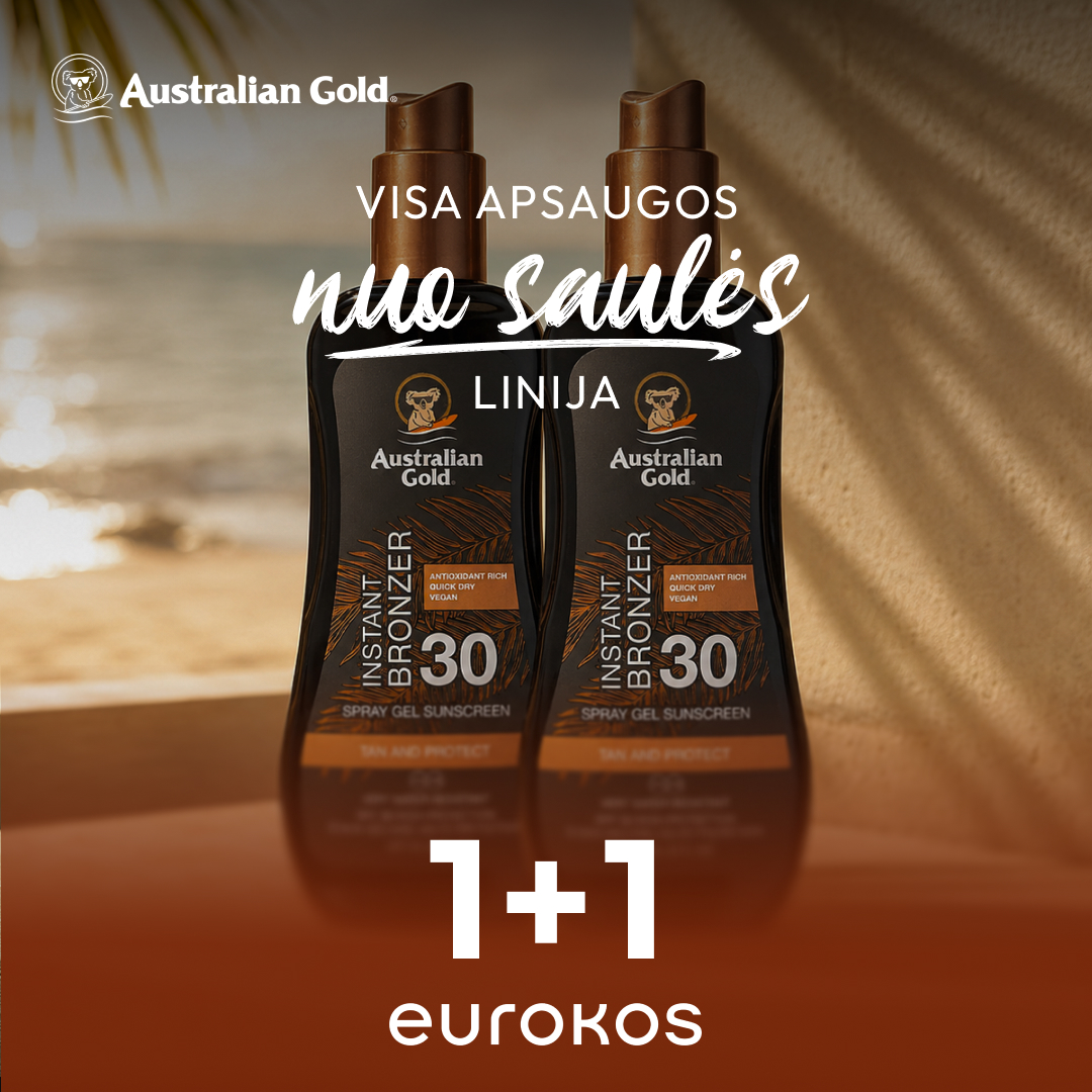 Australian Gold - Apsauga nuo saulės Facebook ad: 1+1 Australian Gold SPF linijai