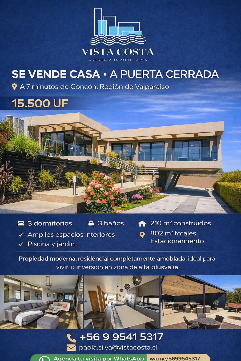 Vista costa asesoría inmobiliaria Facebook ad: Casa en Condominio, Mauco, Quintero / Concón