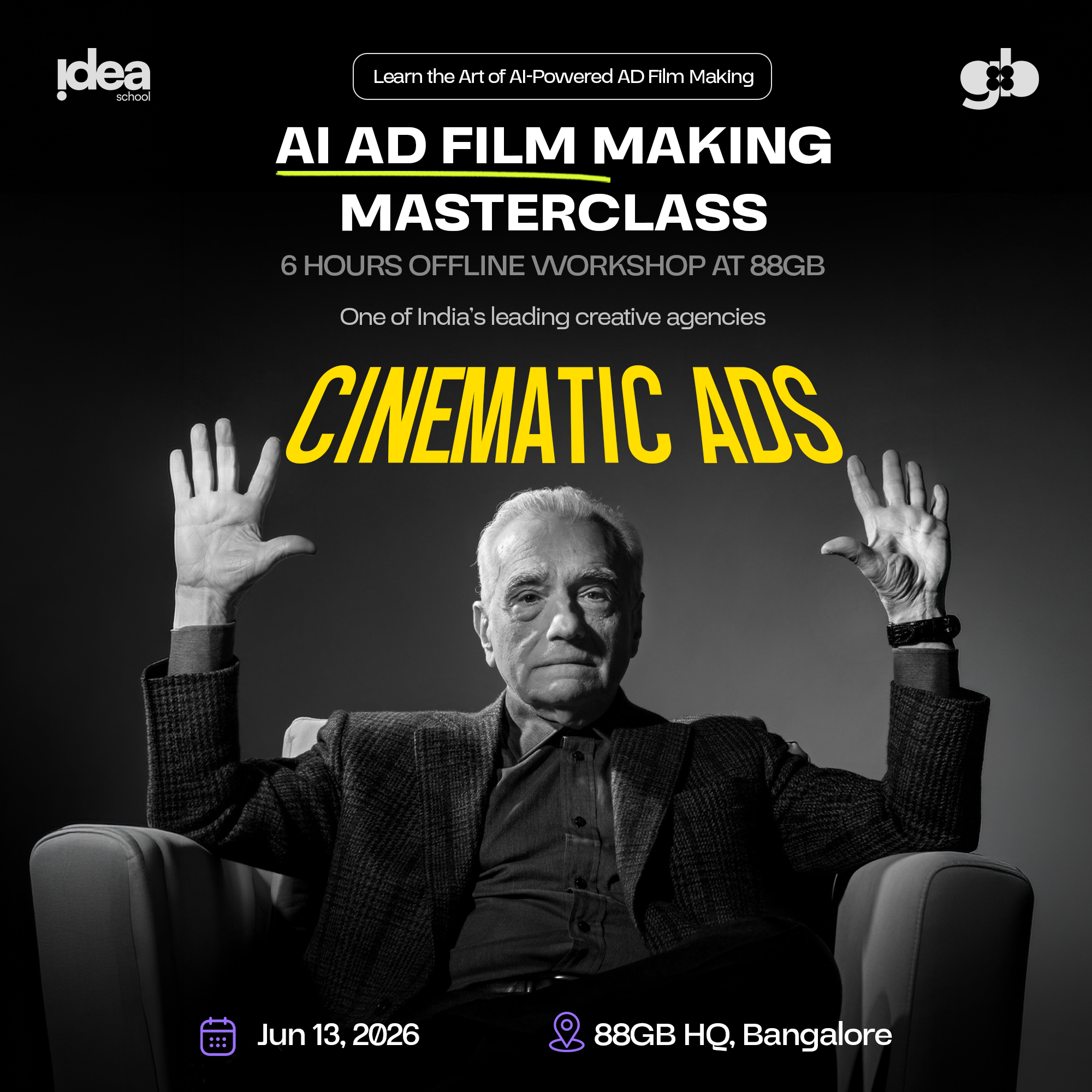 IDEA School Facebook ad: Create Cinematic AI Ads That Look Like Big-Budget Films