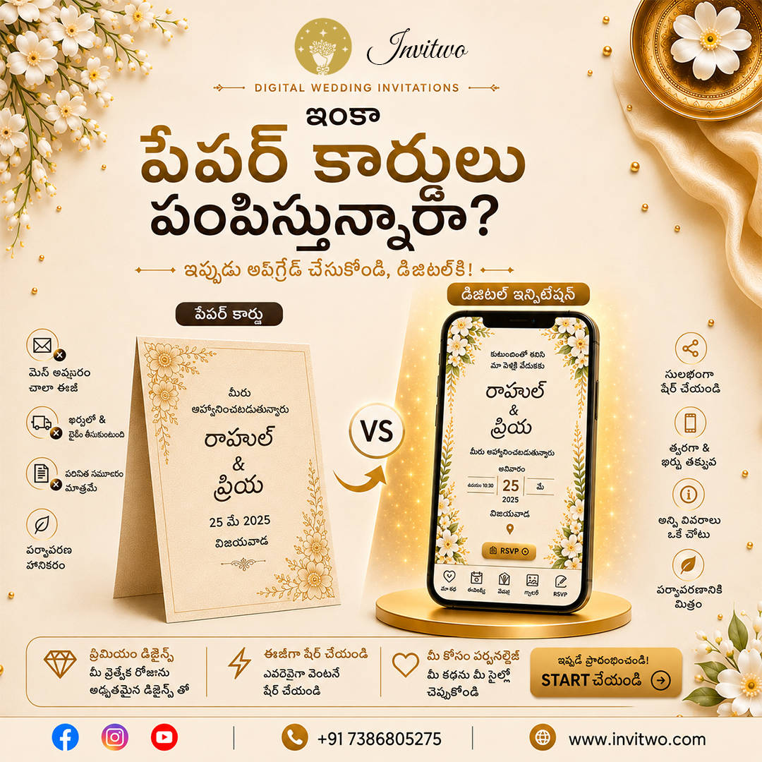 Invitwo Digital Invitations Facebook ad: Create Your Dream Digital Wedding Invitation