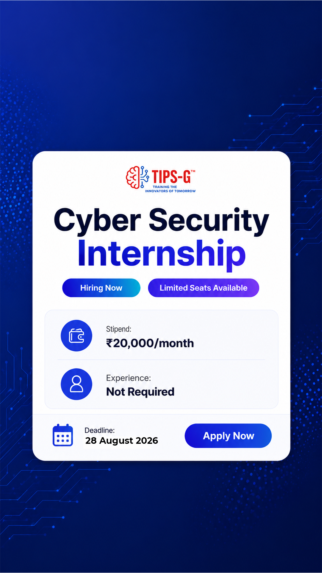 Internship Studio Facebook ad from Jul 31, 2026