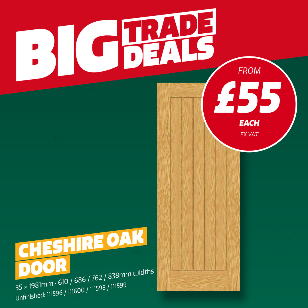 Travis Perkins Facebook ad: Big Trade Deal on Cheshire Oak Doors