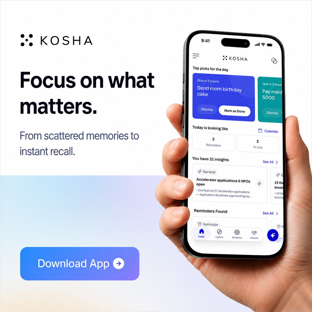 Koshax Facebook ad: Organize tasks, reduce distractions, and improve focus…