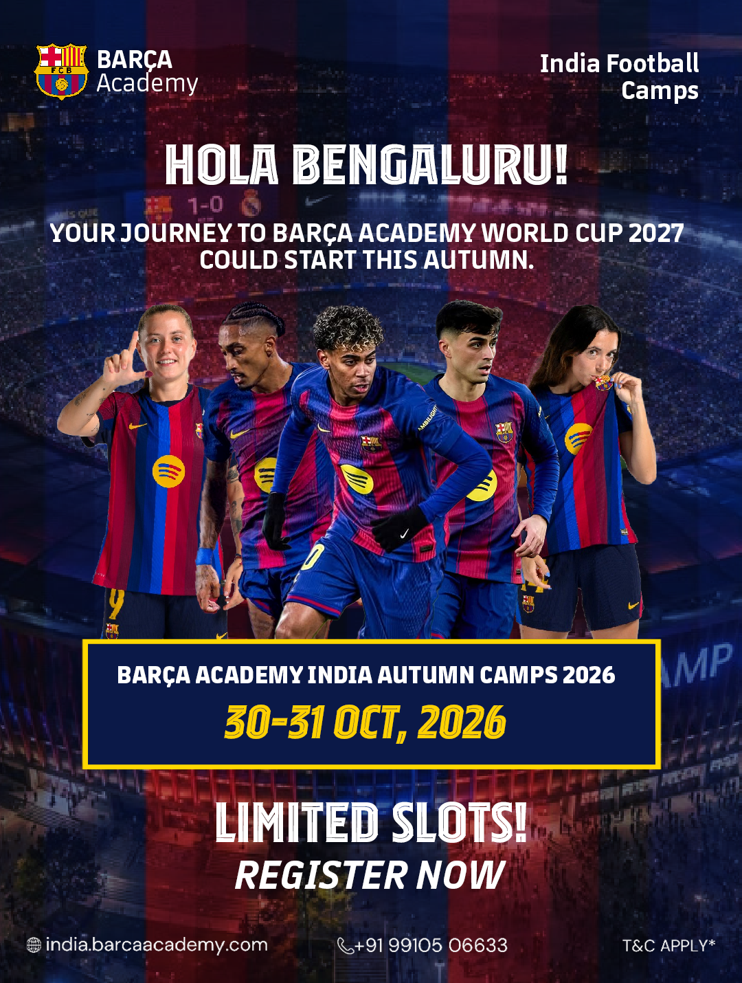 Barça Academy India Facebook ad: Train the Barça Way!