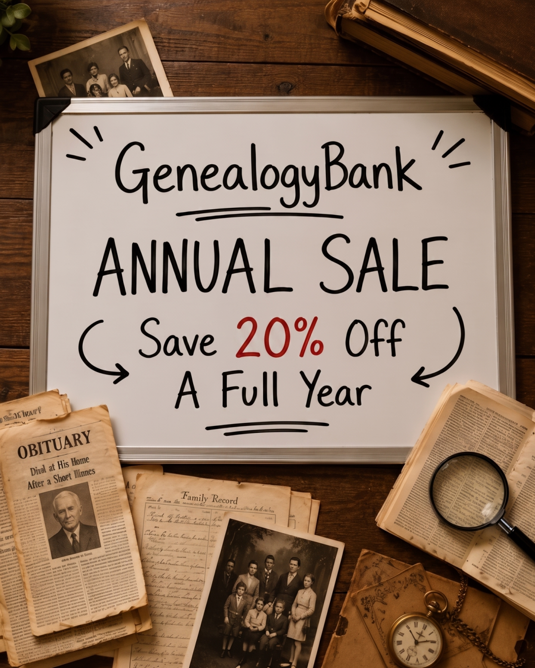 GenealogyBank Facebook ad: Exclusive Archives