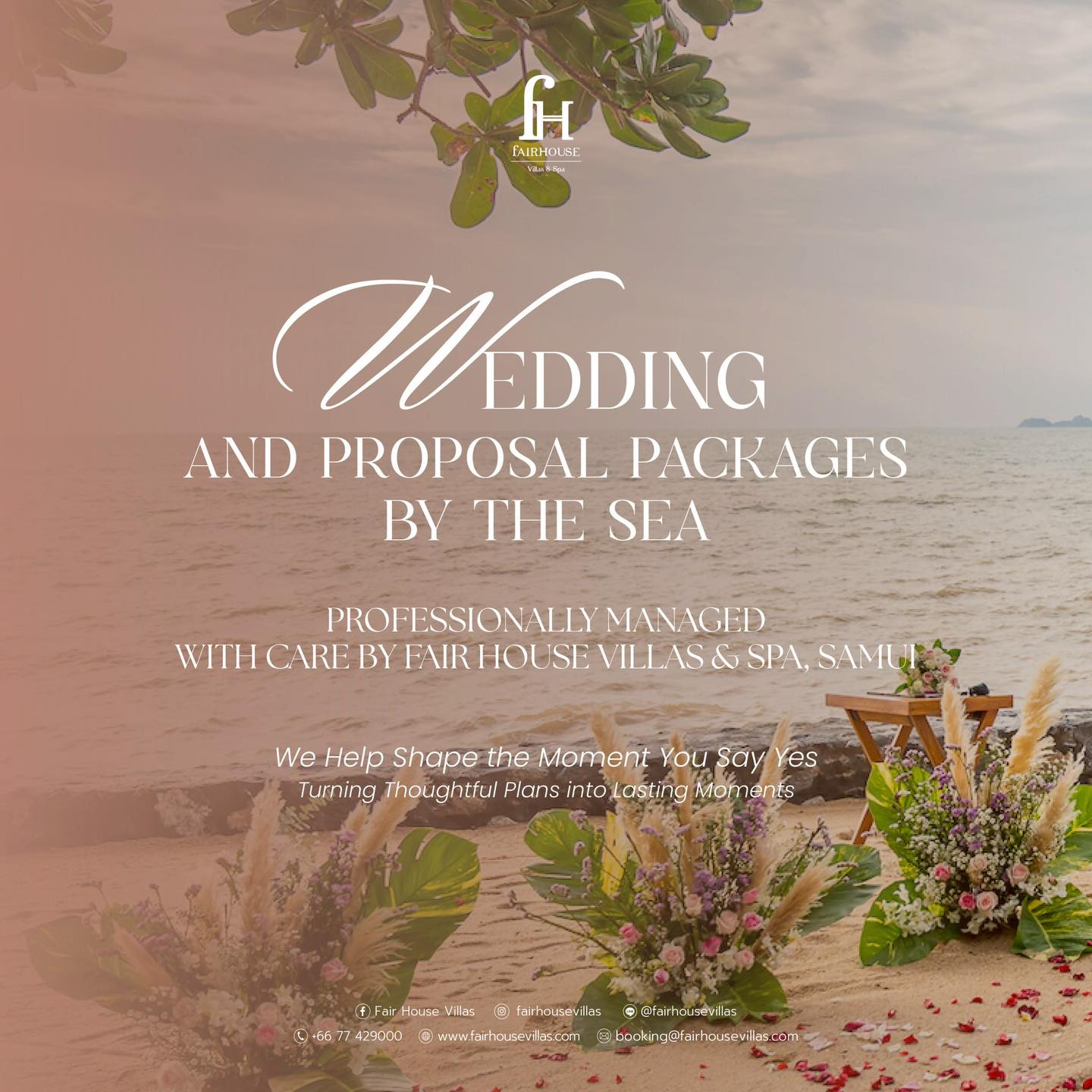 Fair House Villas & Spa Facebook ad: For couples looking for a venue to celebrate…