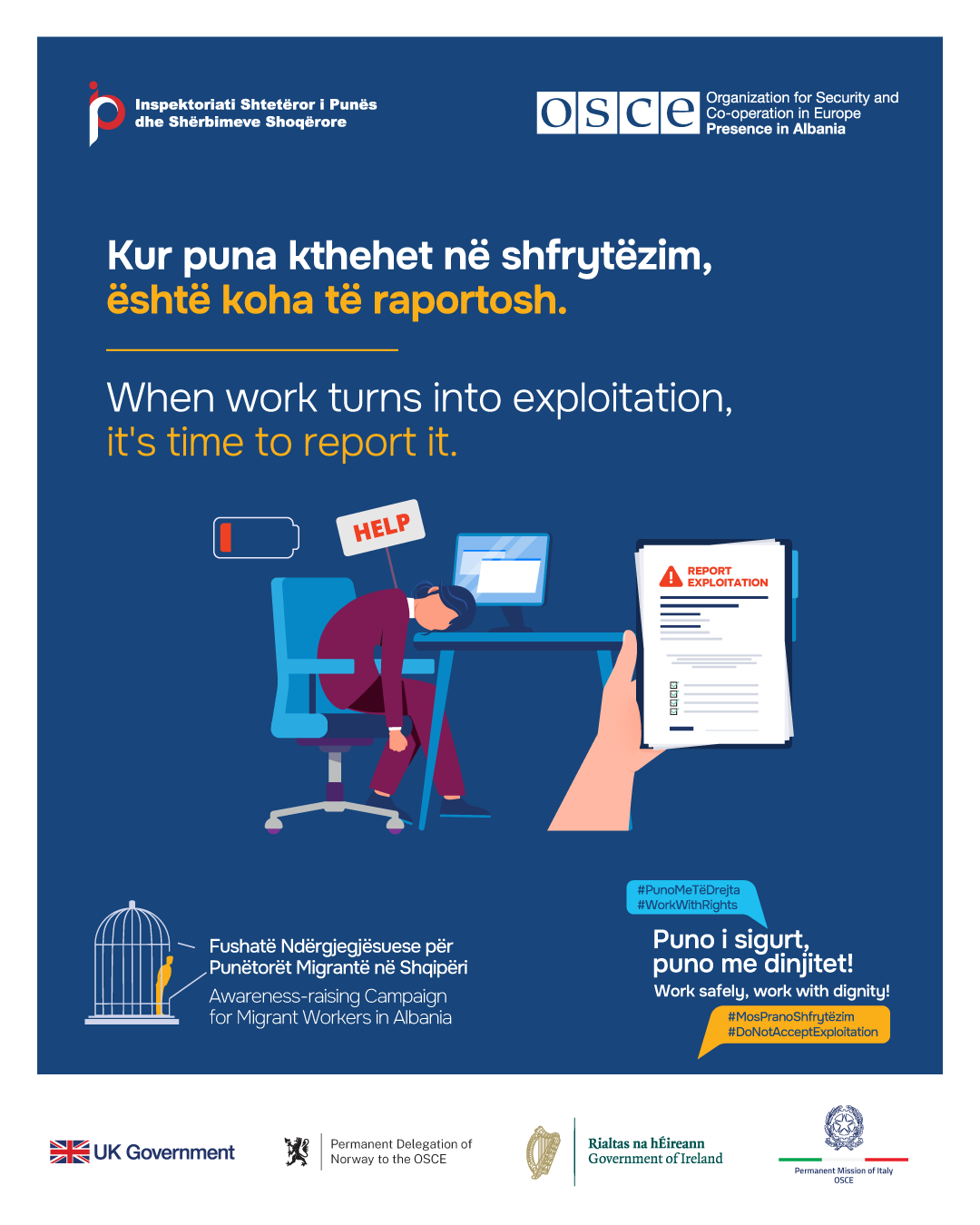 Inspektorati Shtetëror i Punës dhe Shërbimeve Shoqërore Facebook ad: PUNËMARRËS TË HUAJ, Inspektorati Shtetëror i Punës