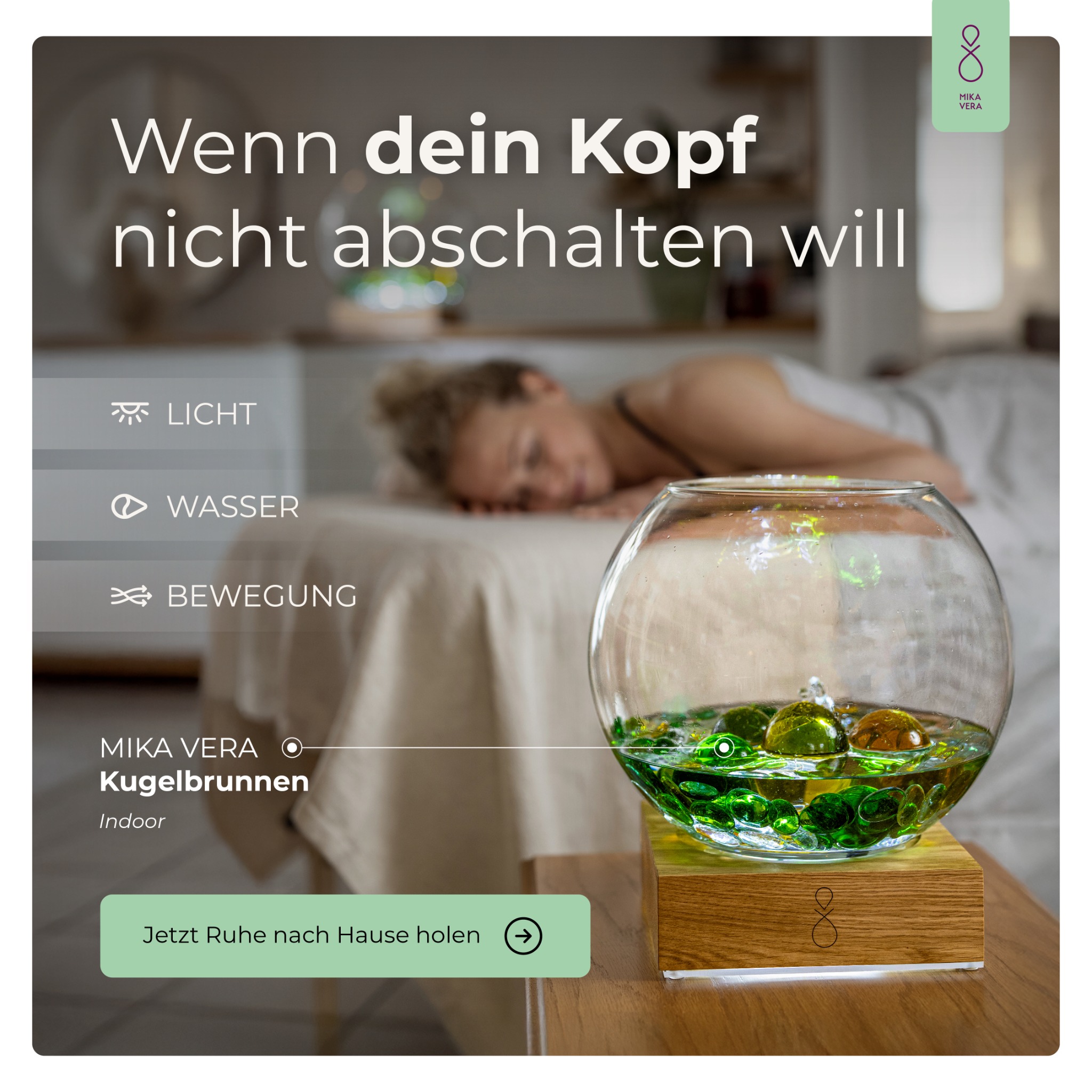Mika Vera Facebook ad: Entspannung für Zuhause, ab 189€