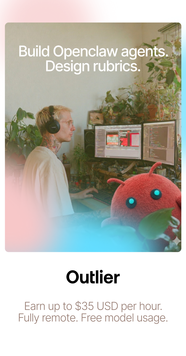 Outlier Facebook ad: Build Openclaw agents. Design rubrics.