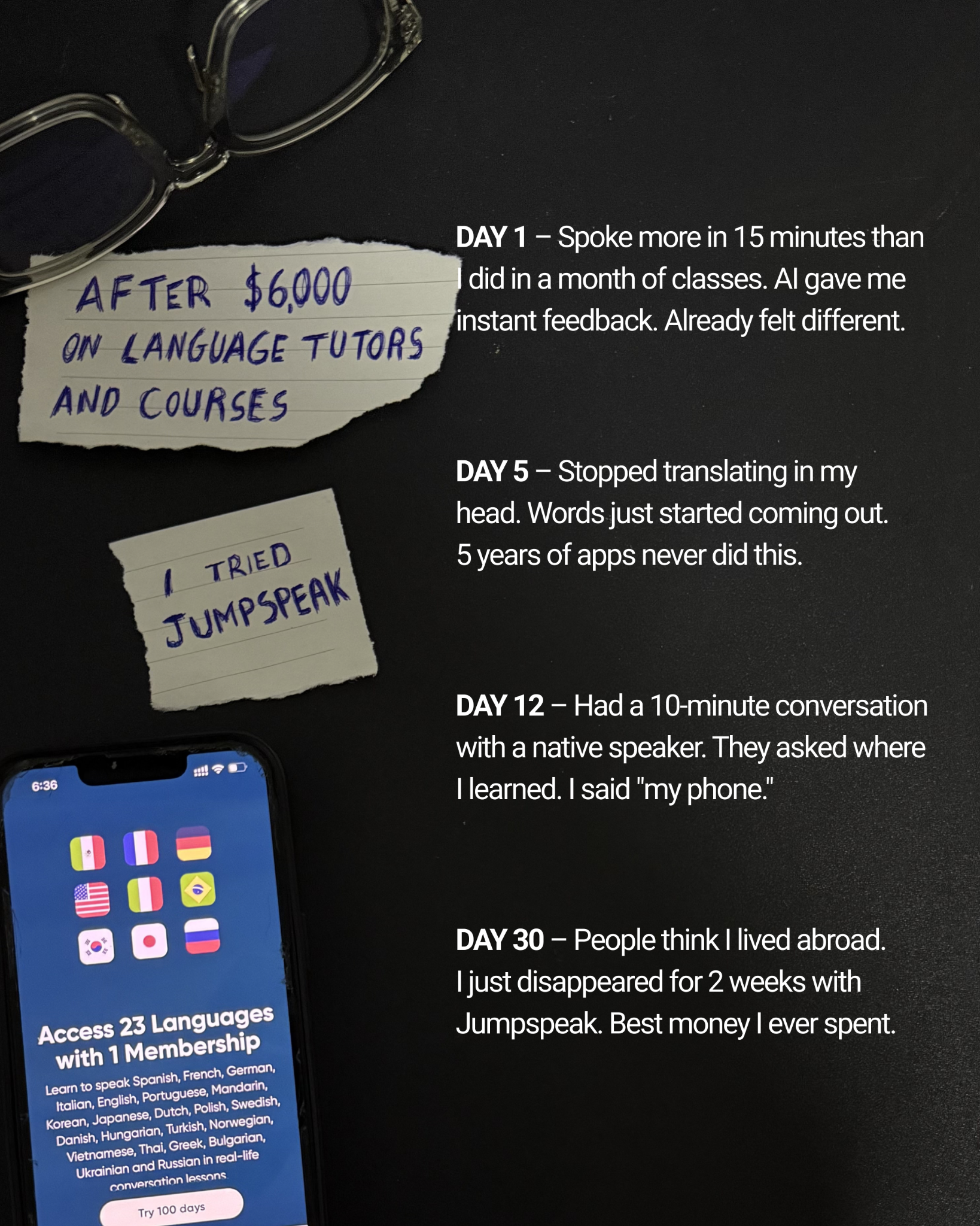 Jumpspeak Facebook ad