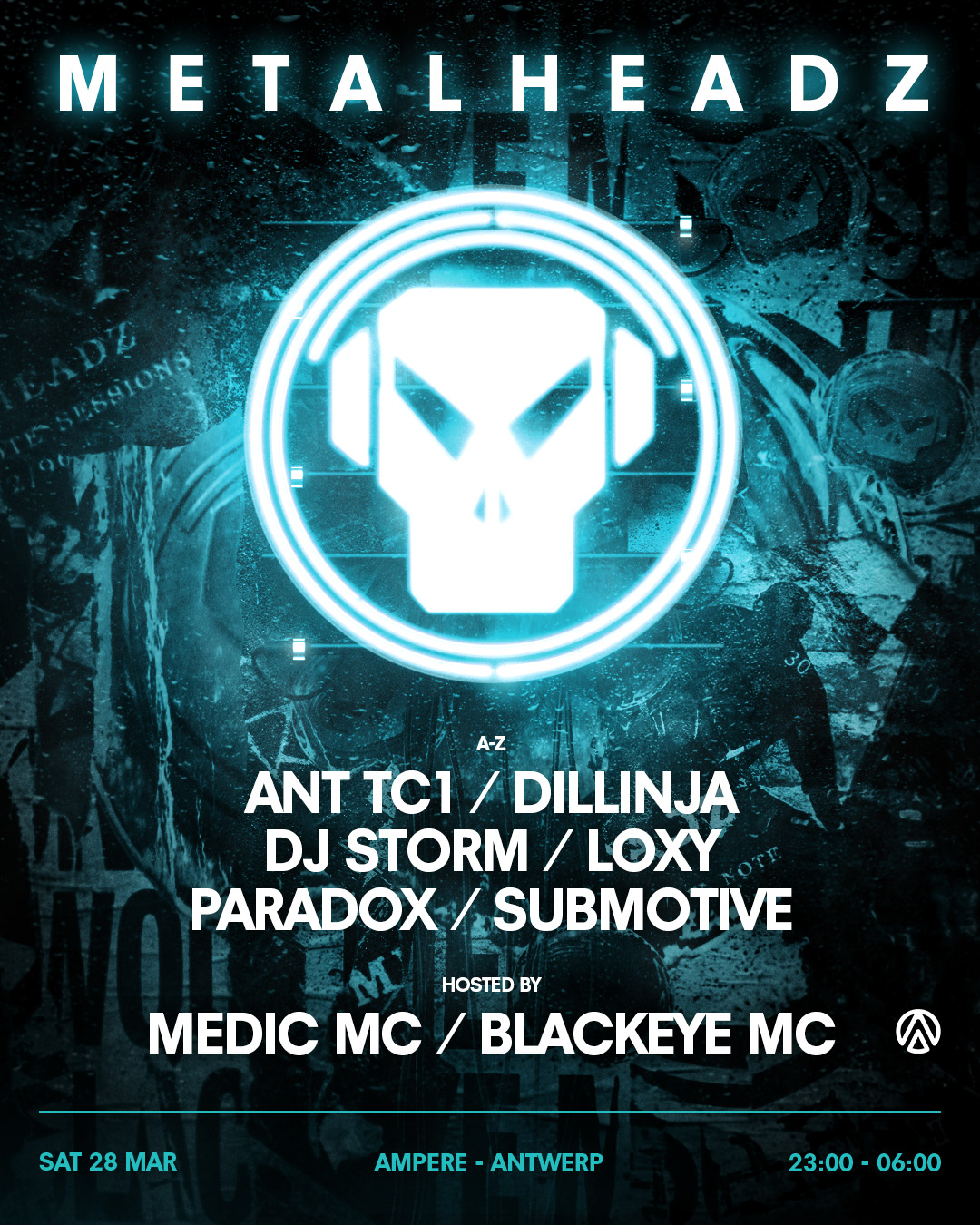 Ampere Facebook ad: A full-force Metalheadz showcase.