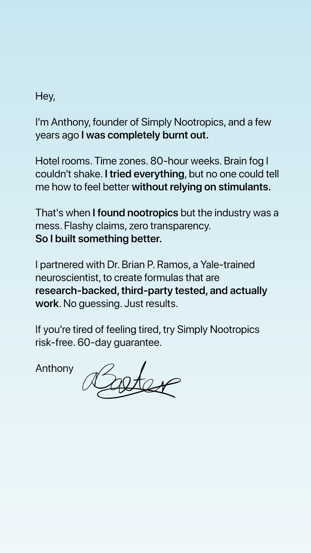 Simply Nootropics Facebook ad
