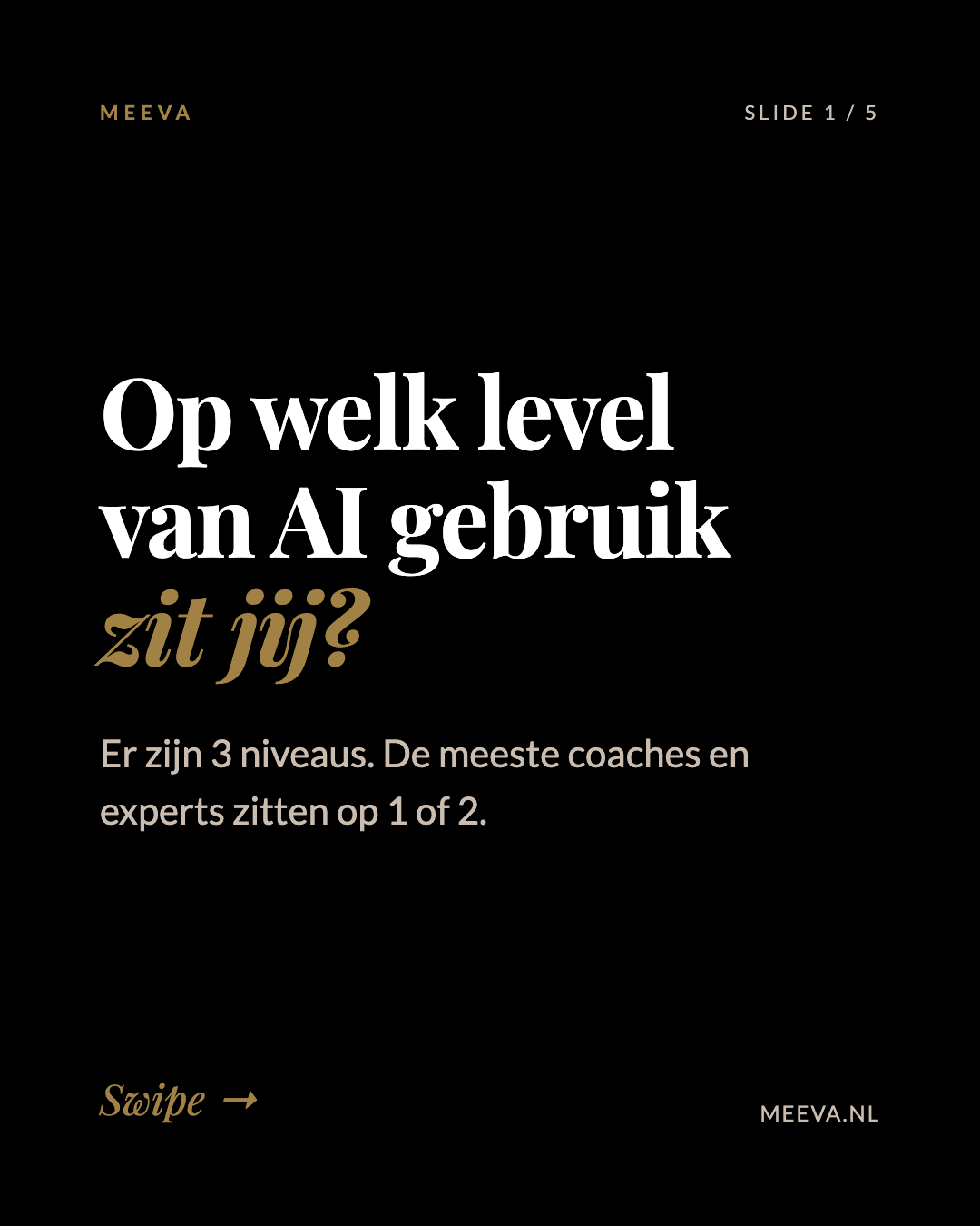 MeeVa Facebook ad: Op welk level van AI gebruik zit jij?