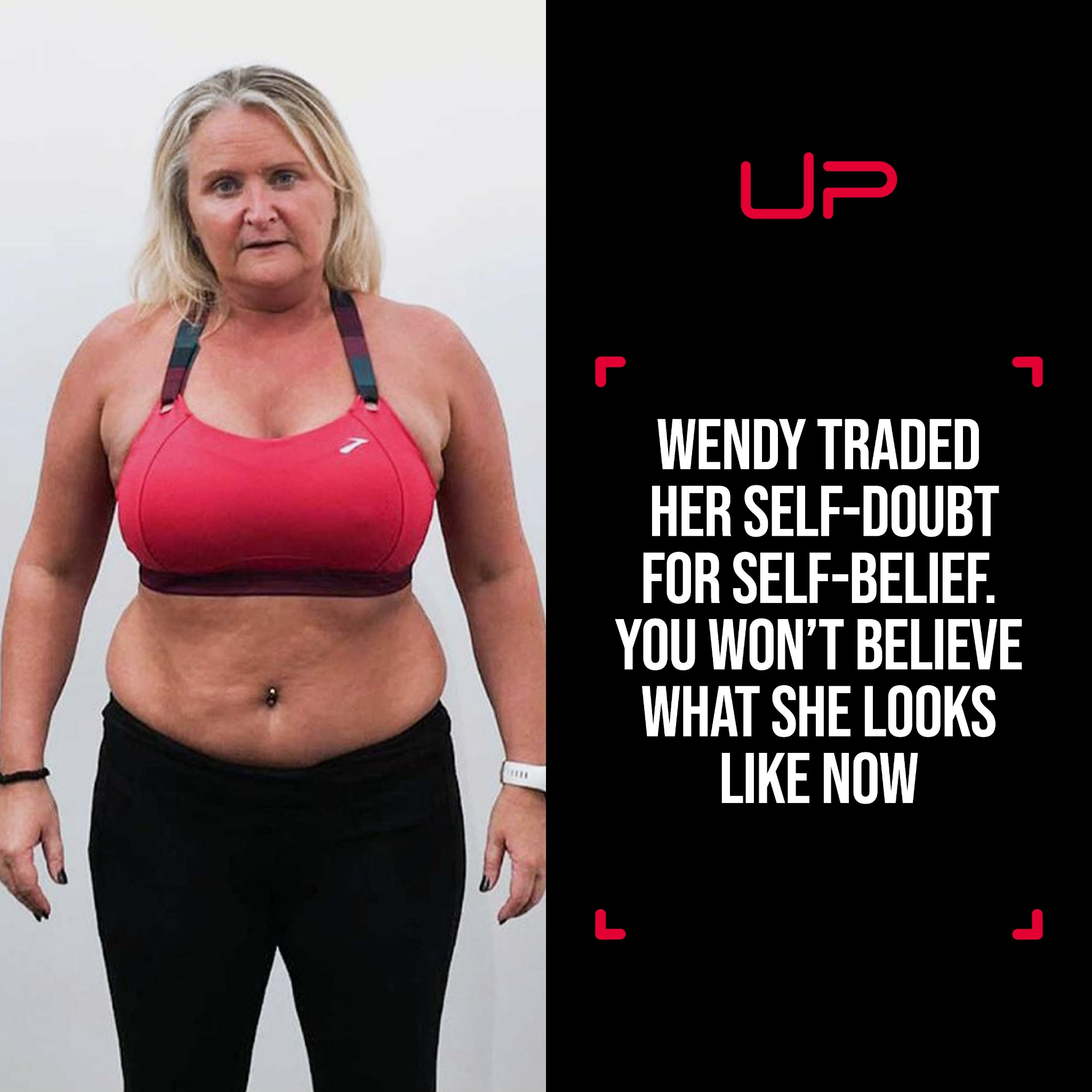 Ultimate Performance Cheshire Facebook ad: Wendy Was Thrilled With Her Transformation