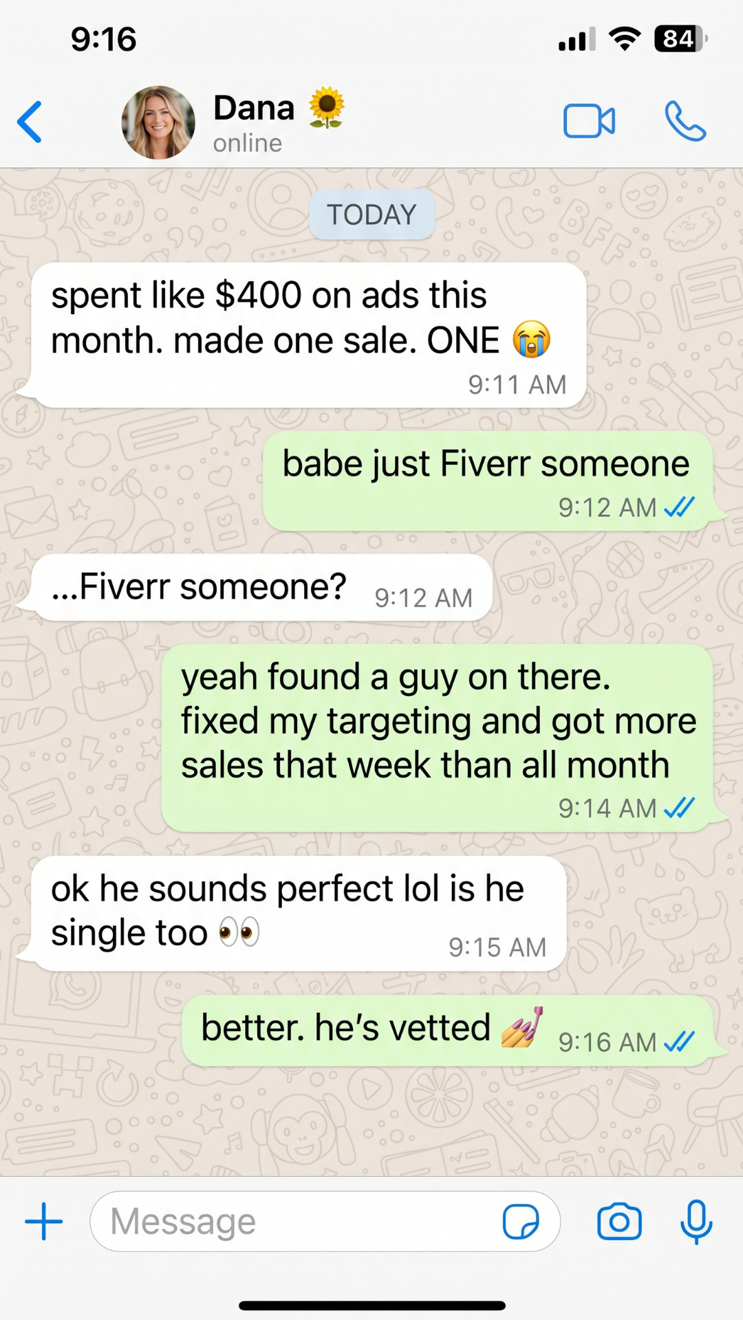 Fiverr Facebook ad