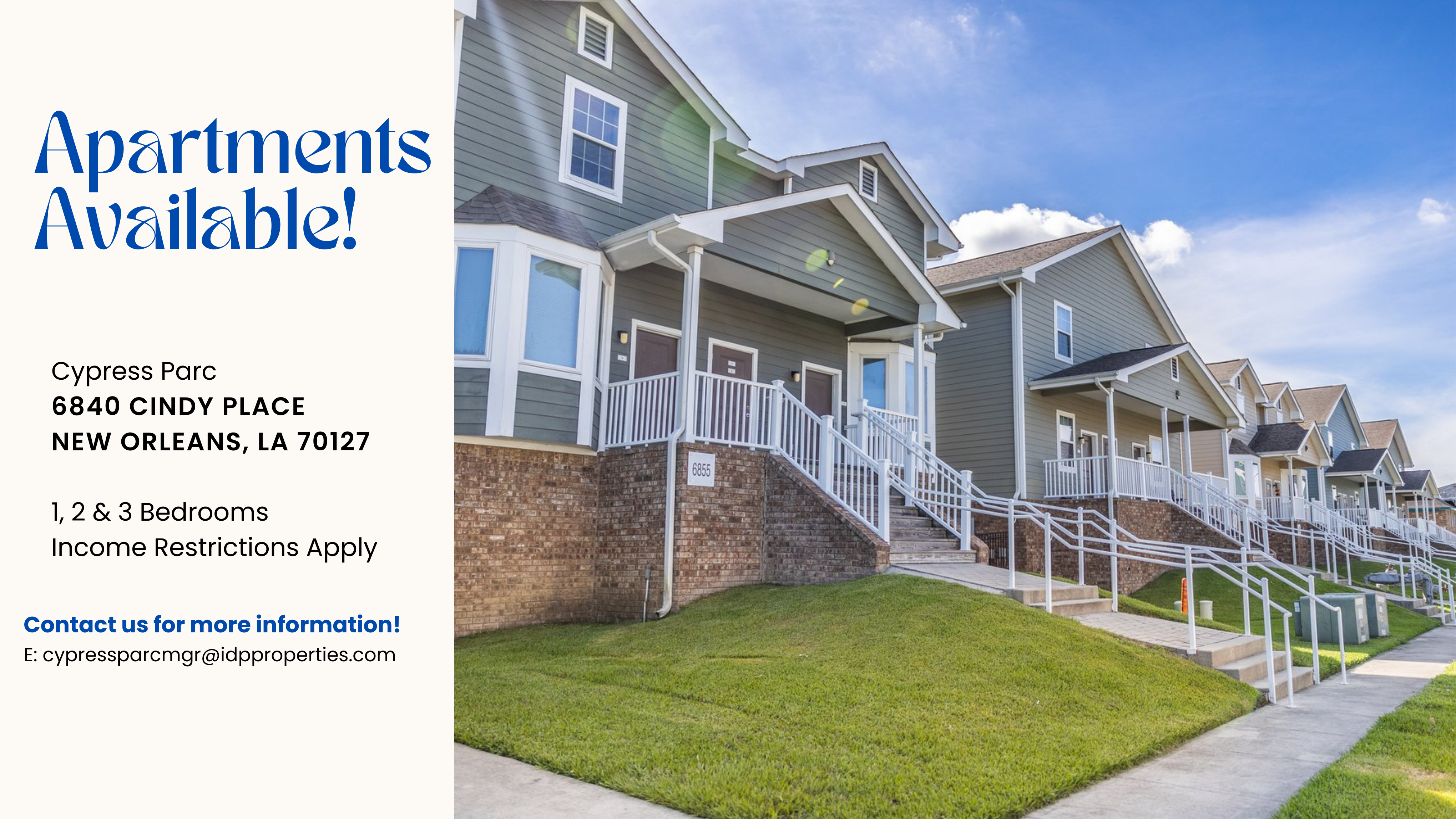 Cypress Parc Apartments Facebook ad: Now Leasing at Cypress Parc Apartments in New…