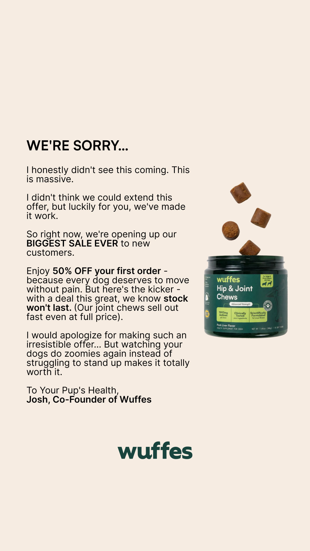Wuffes Facebook ad