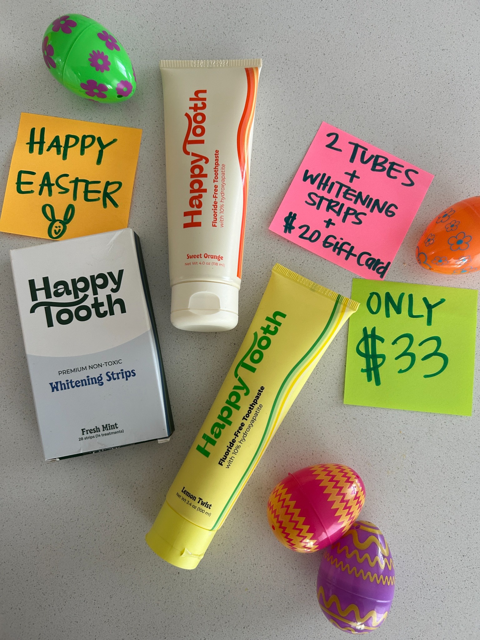 Happy Tooth Products Facebook ad: Natural Toothpaste with Hydroxyapatite