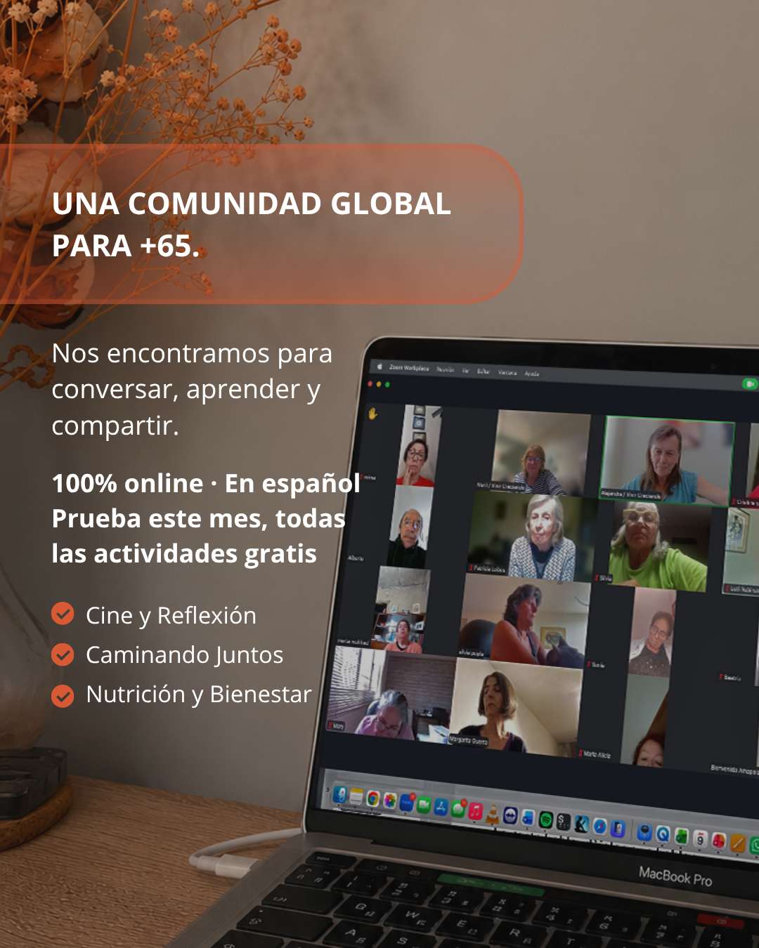 Vivir Creciendo Facebook ad: Comunidad online global para +65