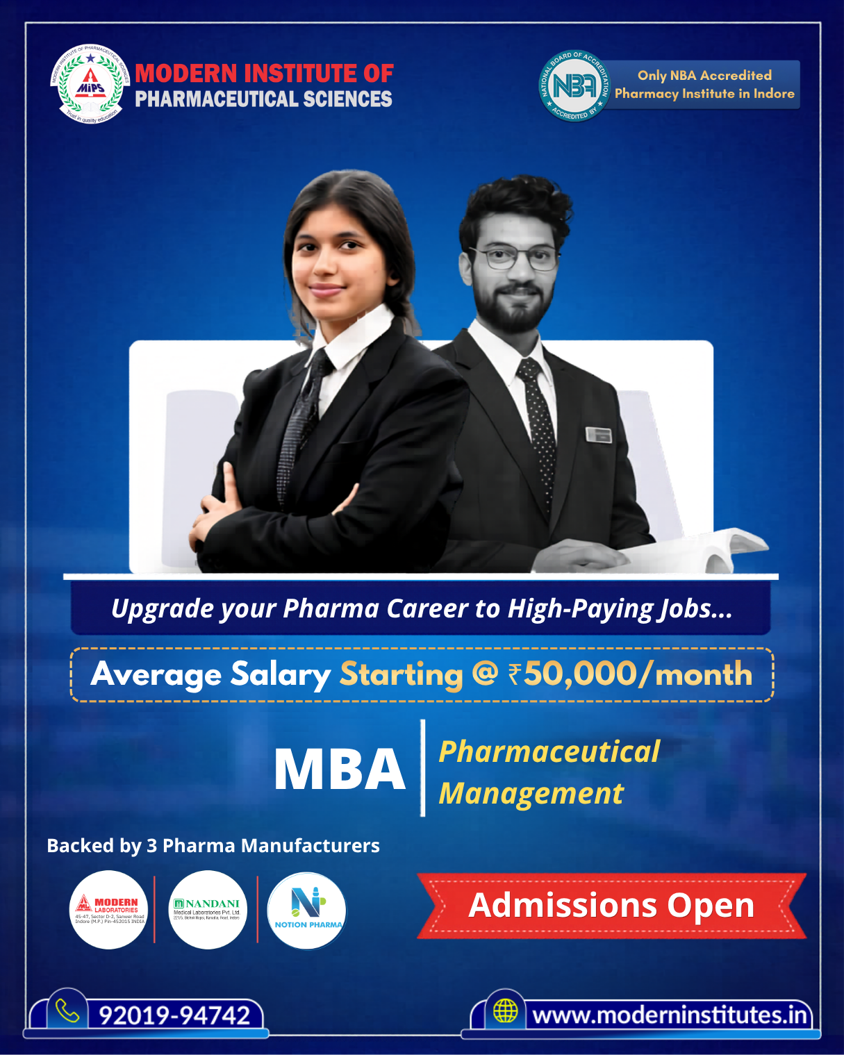 Modern Group Of Institutions Facebook ad: MBA in Pharmaceutical Management