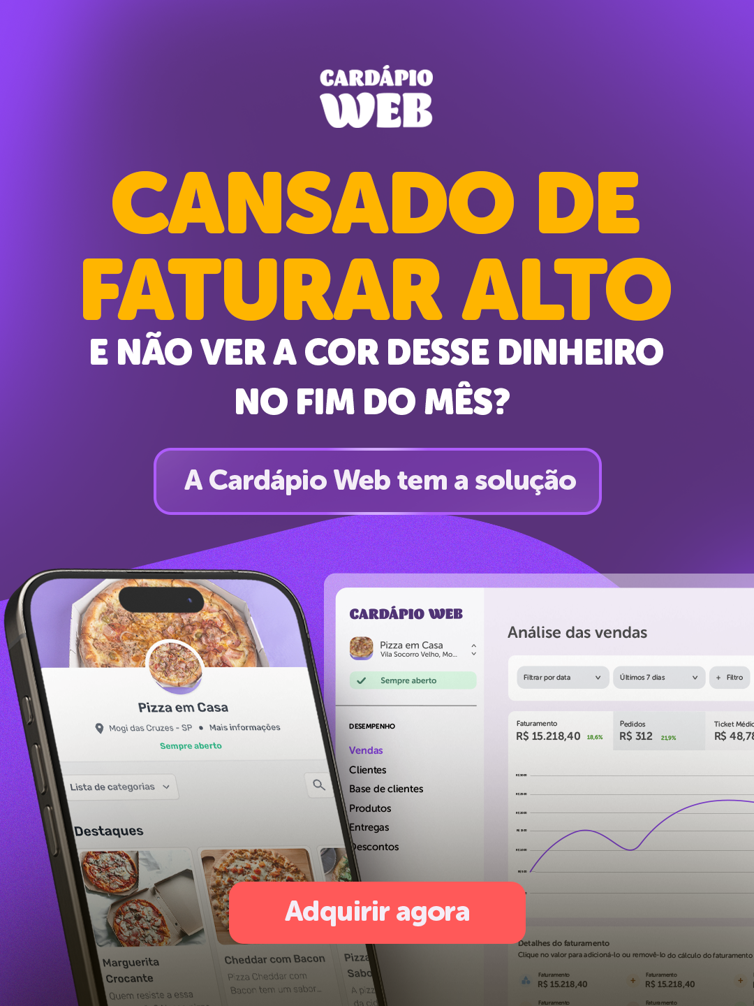 Cardápio Web Facebook ad