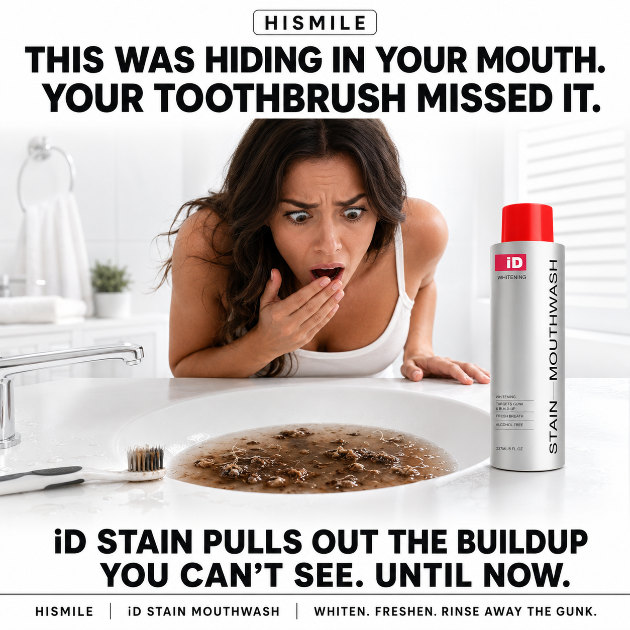 Hismile Facebook ad: Stop hiding your smile!