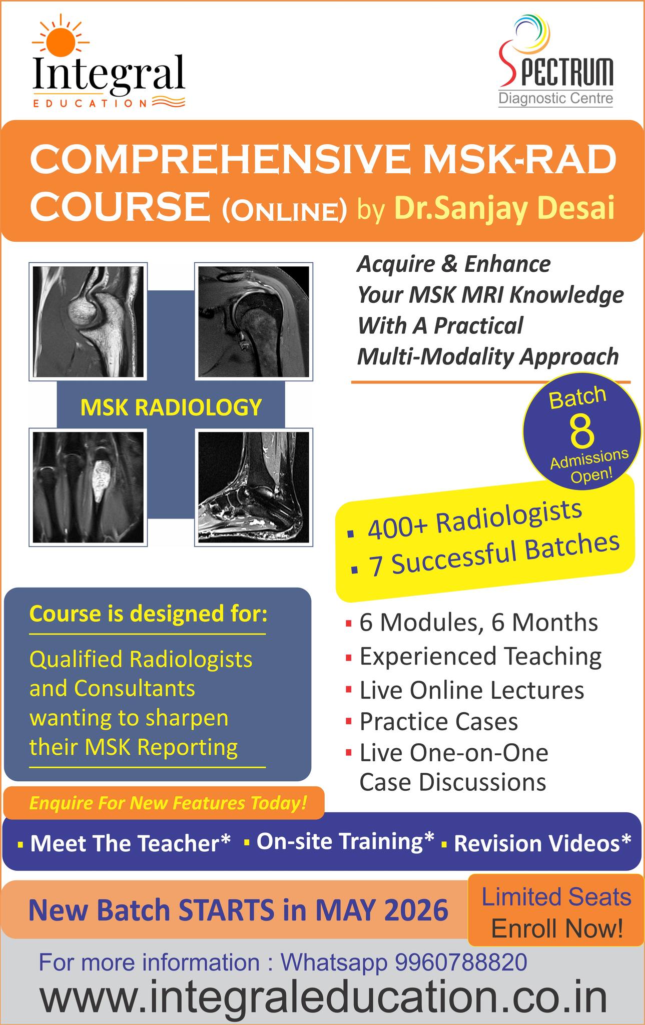 Integral Education Facebook ad: Practical MSK-Rad Course