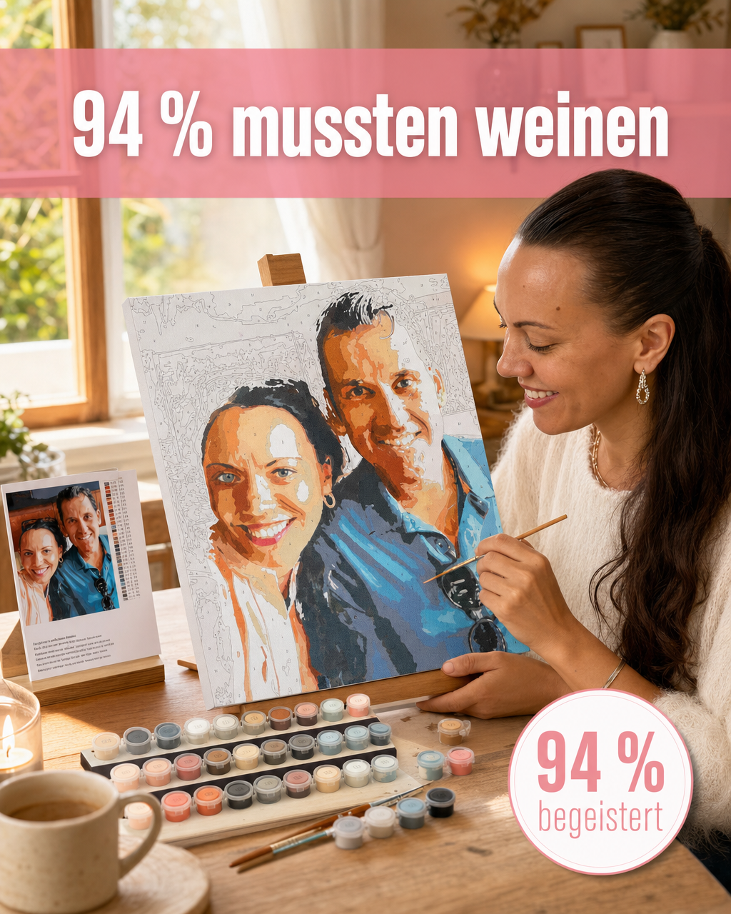 Davincified Germany Facebook ad: Vom Foto zum Meisterwerk in Stunden