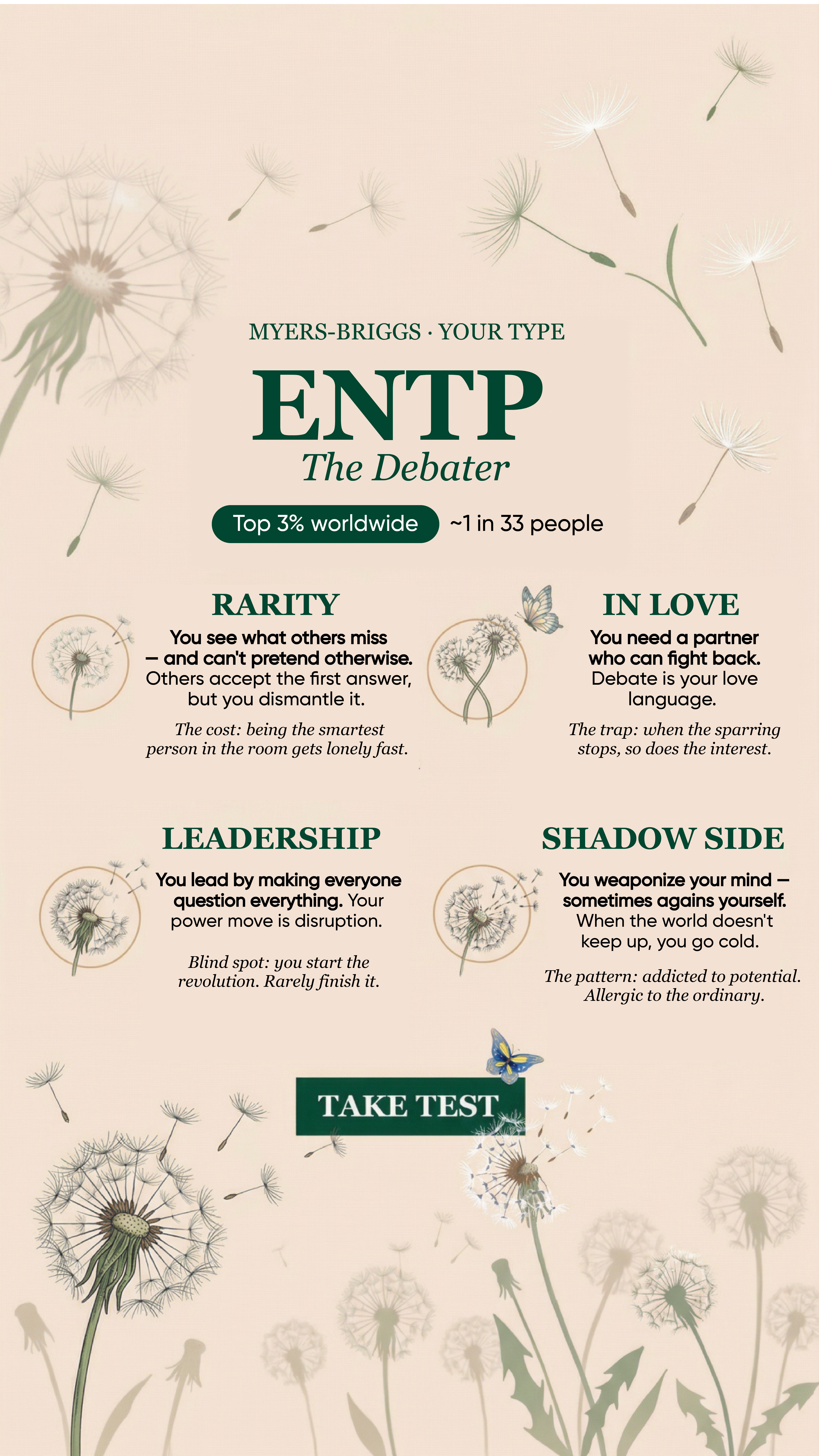 Personality Type Facebook ad